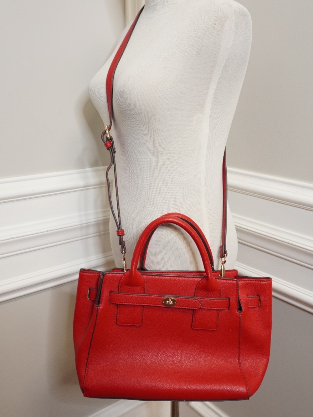 Kate Landry Red Faux Leather Satchel